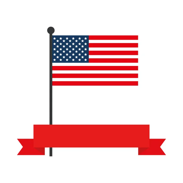 Usa vlag met lint vector ontwerp — Stockvector