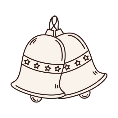 Mutlu Noel çanları vektör tasarımı