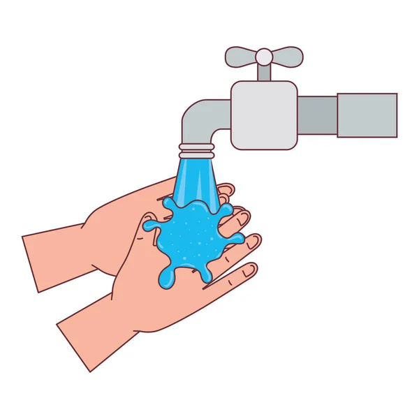 Eller suyun altında yıkama vektör tasarımı — Stok Vektör