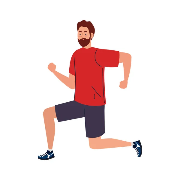 Man cartoon doing exercise vector design — Stock Vector