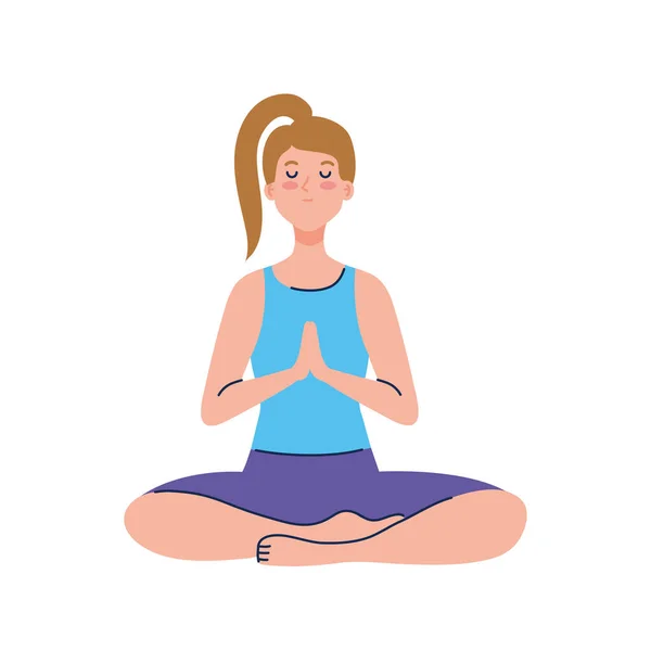 Mujer haciendo yoga vector diseño — Vector de stock