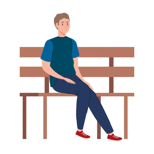坐在长椅上的妇女病媒设计 — 图库矢量图片