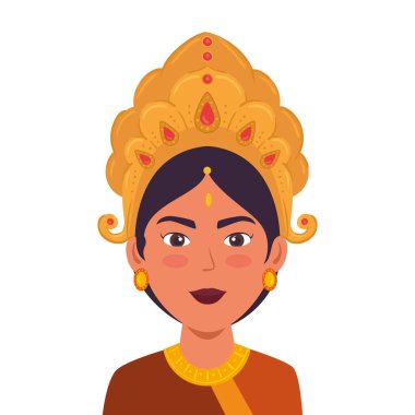 Hint kadın çizgi film vektör tasarımı