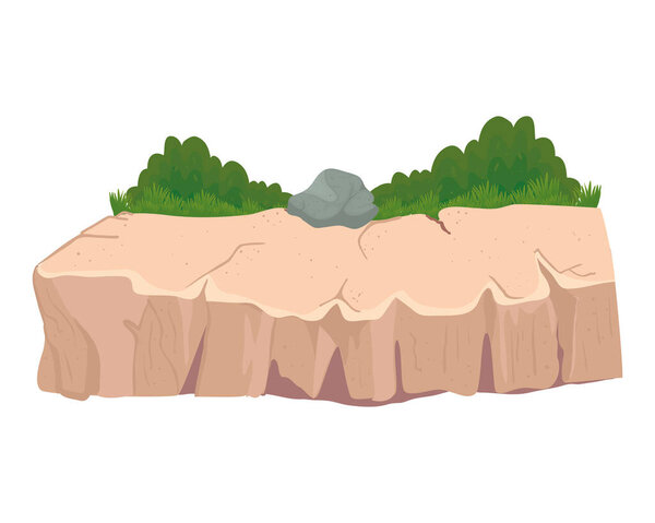 камень с векторной конструкцией кустарников