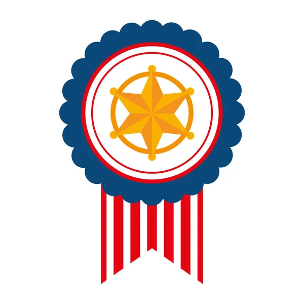 USA αστέρι σε σφραγίδα σφραγίδα με κορδέλα διανυσματικό σχεδιασμό — Διανυσματικό Αρχείο