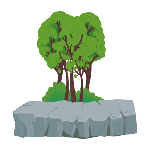 Träd på sten vektor design — Stock vektor
