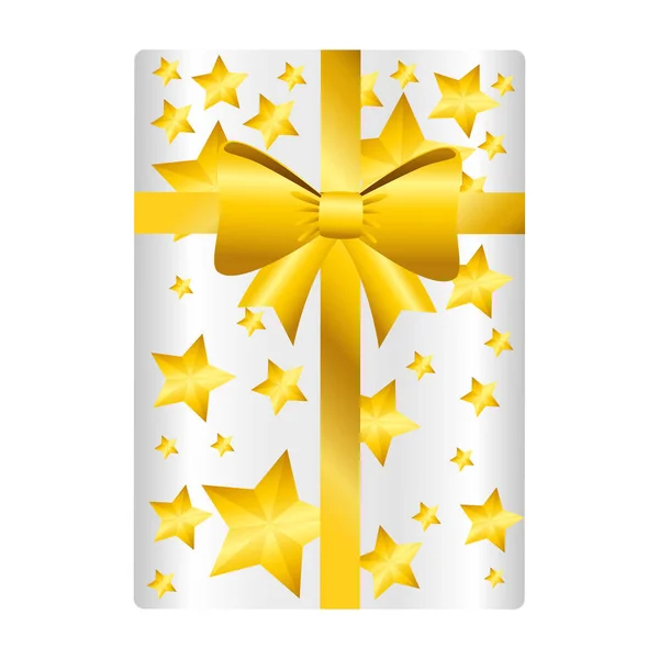 Gift with bowtie starry vector design — Stock Vector