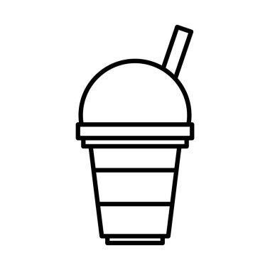 tatlı milkshake sabıka etiketi ve satır biçimi vektör tasarımı