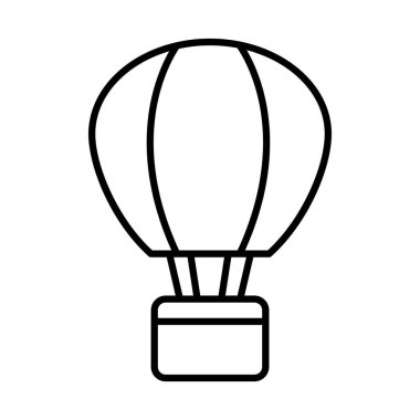Sıcak hava balonu simgesi etiketi ve satır biçimi vektör tasarımı