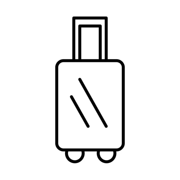 Etiqueta de saco de viagem e design de vetor de ícone de estilo de linha — Vetor de Stock