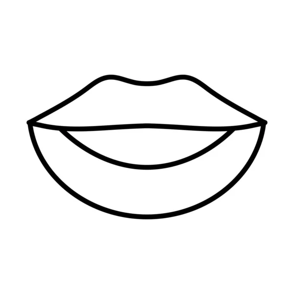 Женский наклейка рот и стиль линии иконка векторный дизайн — стоковый вектор