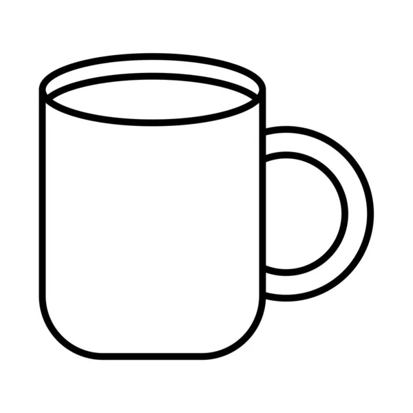 Koffiemok sticker en lijn stijl pictogram vector ontwerp — Stockvector