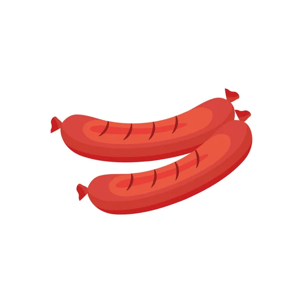 Isolated sausages icon vector design — Stock Vector
