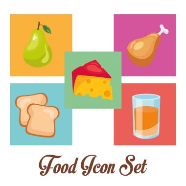 yemek ve yemek ikon grup vektör tasarımı