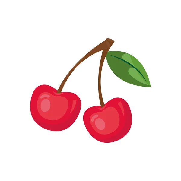 Körsbär frukt ikon vektor design — Stock vektor