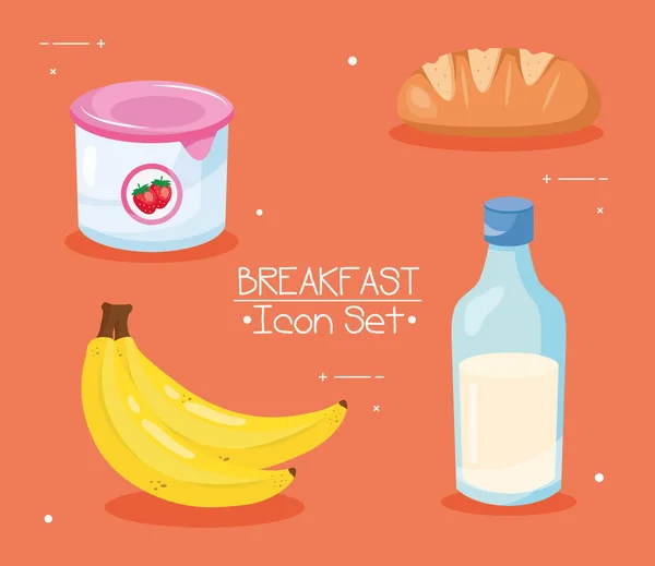 Kahvaltı 4 simgesi vektör tasarımı — Stok Vektör