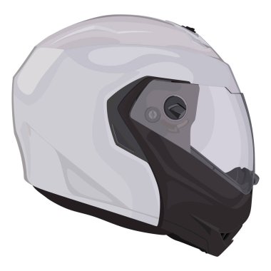 Beyaz bir arka plan üzerinde yan motosiklet kask