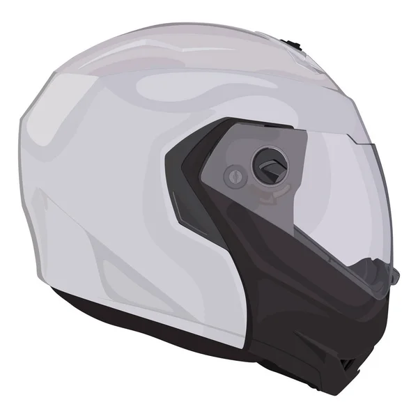 Casco Moto Lateral Sobre Fondo Blanco — Vector de stock