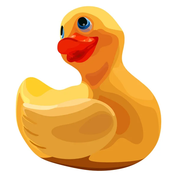 Pato Goma Para Baño Sobre Fondo Blanco — Vector de stock