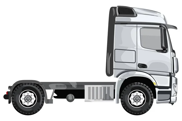 Camion Grigio Senza Rimorchio Sfondo Bianco — Vettoriale Stock