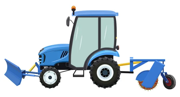 Traktor Zur Straßenreinigung Auf Weißem Hintergrund — Stockvektor