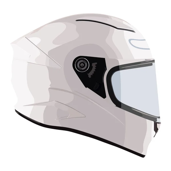 Casque de moto blanc — Image vectorielle