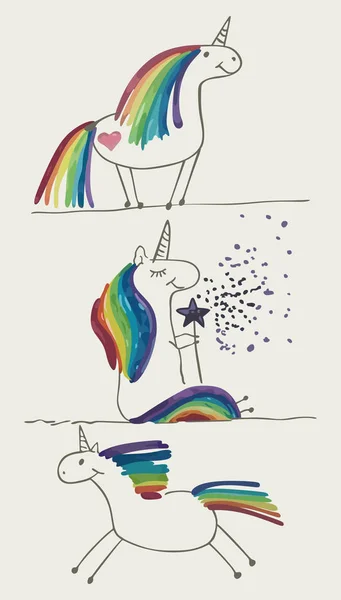 Set rainbow pony Vector Graphics