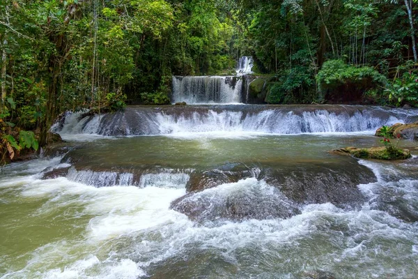 Lovely Cascading Waterfalls Tropical Island Jamaica — Stock Photo, Image