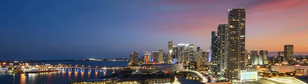 Miami Downtown Bij Nacht Floride Usa — Stockfoto