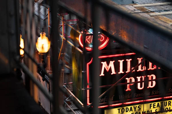 Chicago Eua Outubro 2018 Famoso Histórico Bar Restaurante Miller Centro — Fotografia de Stock