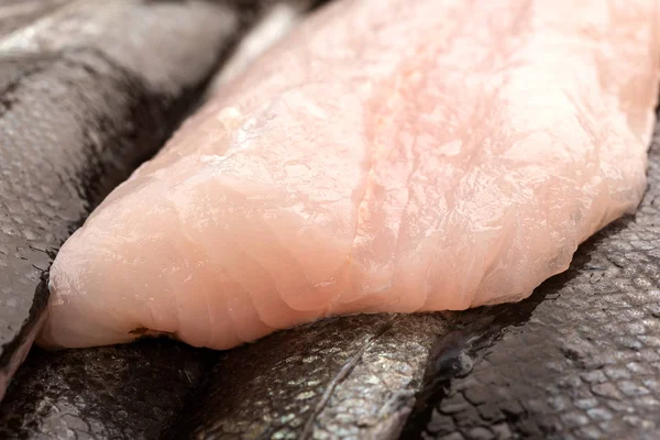 Fresh pink trout fillet on a stall — Stock Image Fresh Pink Trout Fillet Stall Royalty Free Stock Images