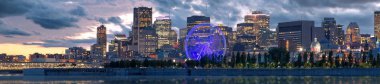Sabahın erken saatlerinde Mont Royal park, Kanada Montreal manzarası