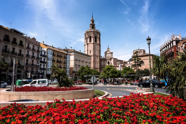 Famosa catedral de Valencia en el lugar de la Reina — Foto de Stock