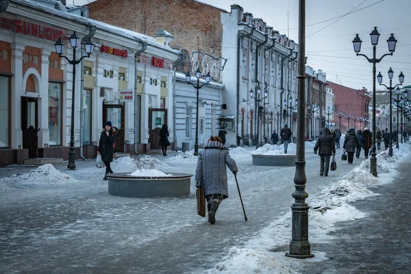 Irkutsk Rusia Febrero 2020 Vista Las Calles Del Centro Ciudad — Foto de Stock