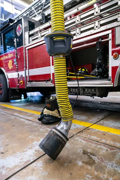 Chicago Illinois Eua Outubro 2018 Roupas Bombeiro Pelo Verdadeiro Caminhão — Fotografia de Stock