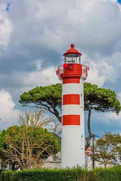 Lighthouse Rochelle France Stormy Cloudy Sky Background — Stock Photo, Image