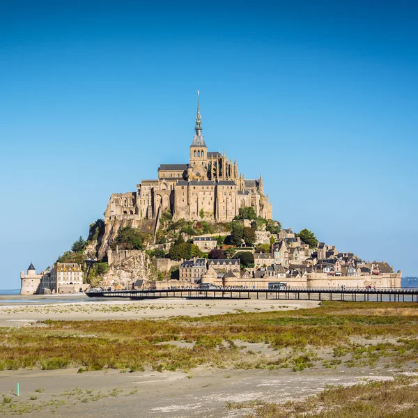 Mont Saint Michel Manastırı Abbey Normandy Fransa Için Adada Kare — Stok fotoğraf