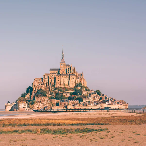 Mont Saint Michel Klostret Klostret Normandie Frankrike Kvadratisk Tonas Bild — Stockfoto