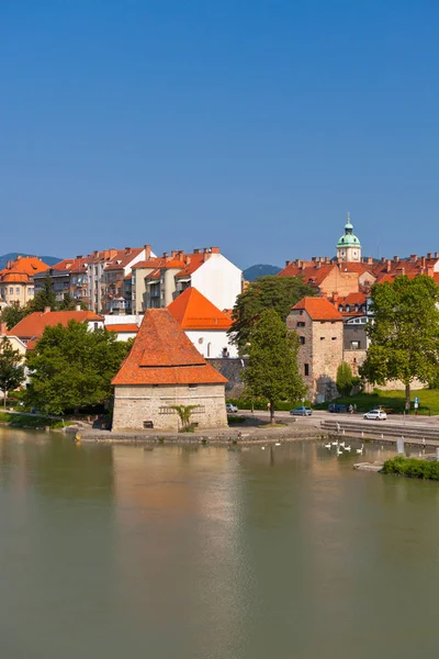 Skyline Staden Maribor Soliga Dag Slovenien — Stockfoto