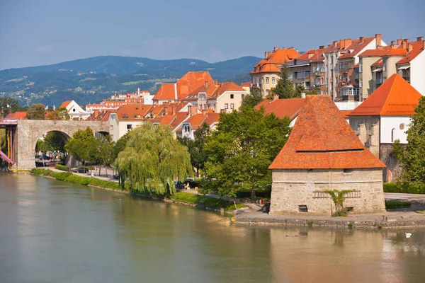Skyline Staden Maribor Soliga Dag Slovenien — Stockfoto