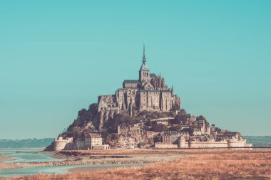 Mont Saint Michel Manastırı abbey Normandy, Fransa için adada