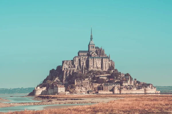 Mont Saint Michel Mosteiro Abadia Ilha Normandia Norte França — Fotografia de Stock