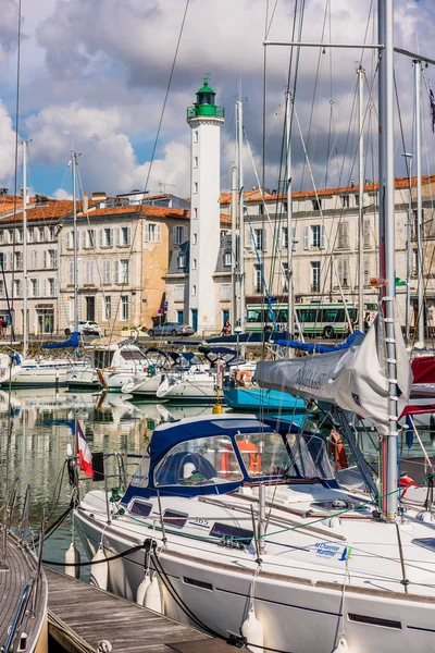 France Rochelle Сентября 2015 Вид Яхты Красивый Маяк Старом Порту — стоковое фото
