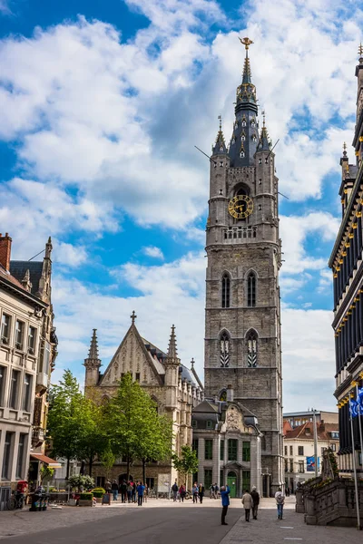 Bélgica Gente Mayo Vista Del Campanario Gante Campanario Más Alto — Foto de Stock