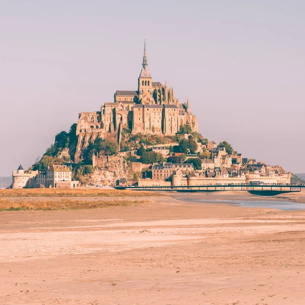 Mont Saint Michel Manastırı Abbey Normandy Fransa Için Adada Kare — Stok fotoğraf