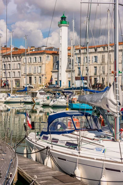 France Rochelle September 2015 View Yachts Beautiful Lighthouse Old Port — Stock Photo, Image