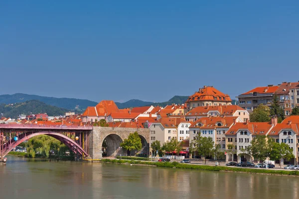 Словения Марибор Июля 2014 Года Skyline Maribor City Sunny Day — стоковое фото