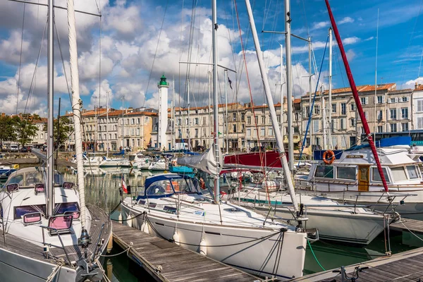 France Rochelle September 2015 View Yachts Beautiful Lighthouse Old Port — Stock Photo, Image