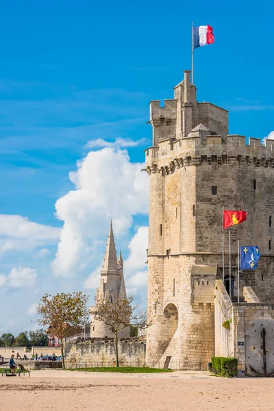 Francia Rochelle Septiembre 2015 Viejas Torres Linterna Puerto Antigua Fortaleza — Foto de Stock