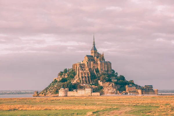Mont Saint Michel Mosteiro Abadia Ilha Normandia Norte França — Fotografia de Stock